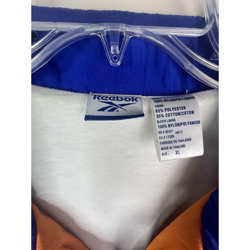 Vintage 90's Reebok Colorblock‎ Blue Orange Windbreaker Jacket Full Zip XL - Picture 5 of 8